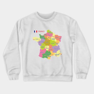 Administrative Map of France Crewneck Sweatshirt